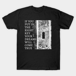 If you put in the right key, your dreams will come true T-Shirt
